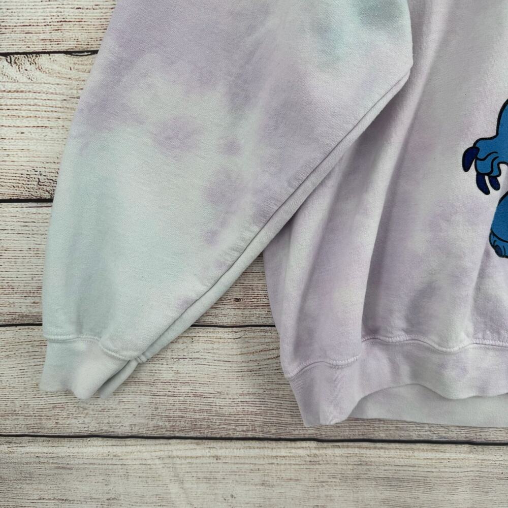 Disney Stitch Tie Dye 3D Logo Crewneck Sweatshirt Adult Size XXL Pink/Blue - Picture 5 of 11